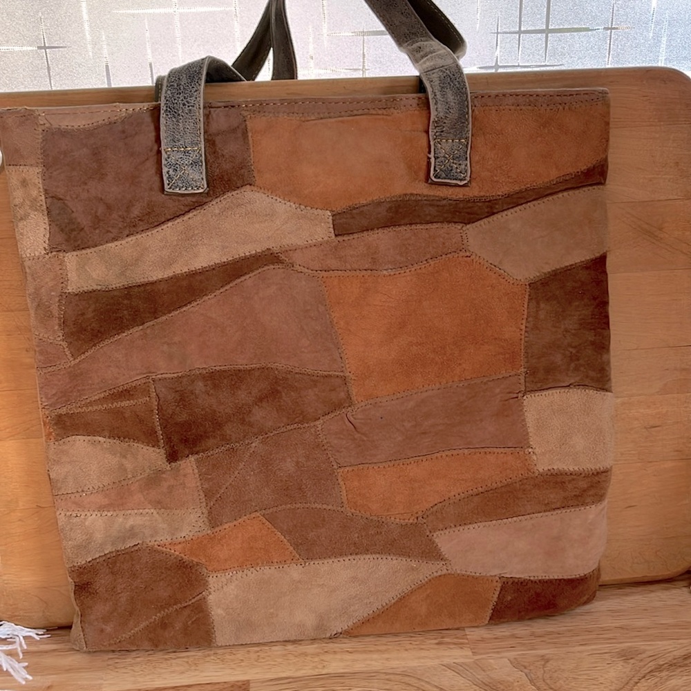 Vaan & CO. Genuine Leather Large Patchwork Tote
